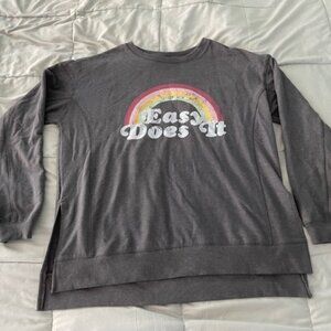 Wildfox Easy Does It Sweatshirt Size Medium Gray Comfy Cozy Loose Oversized